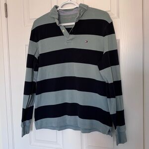 Tommy Hilfiger Striped Polo Longsleeve in Blue